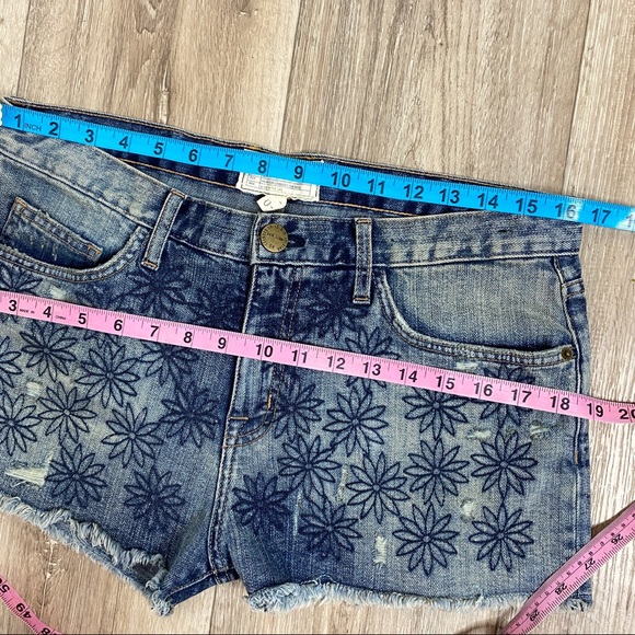 Current Elliot Embroidered Denim Cut Off Shorts Size 27 - Picture 9 of 12